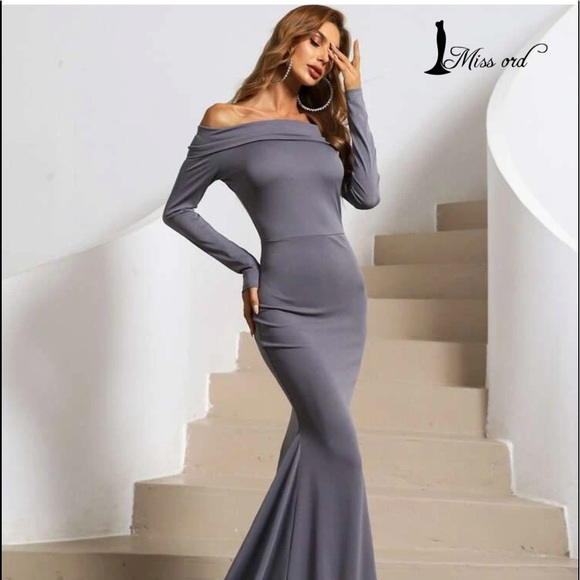 Missord Off Shoulder Fold Over Prom Dress - Picture 1 of 3